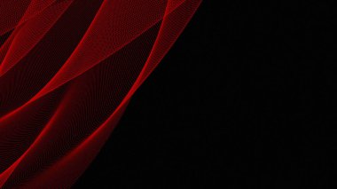Güçlü kontrast ile zarif kırmızı soyut dalgalar