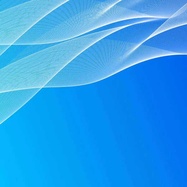 Temiz mavi ve beyaz dalga çizgileri modern soyut tasarım oluşturuyor.