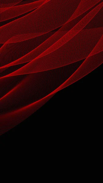 Güçlü kontrast ile zarif kırmızı soyut dalgalar