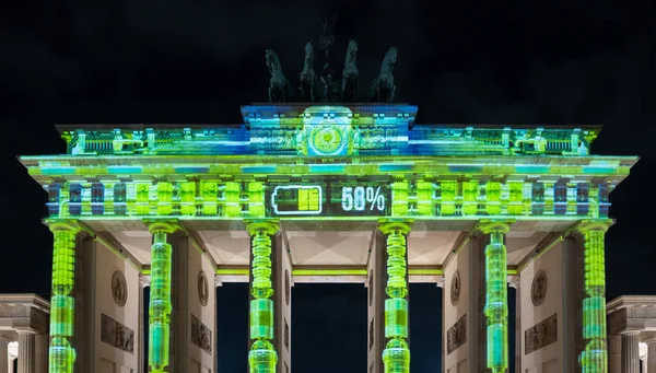 Бранденбурзькі ворота під час свята світла 2021 року. — стокове фото