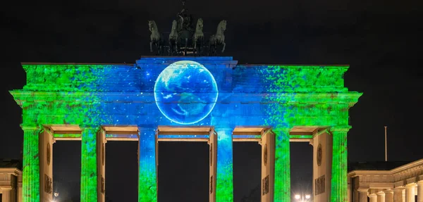 Portão de Brandemburgo durante o Festival das Luzes 2021 — Fotografia de Stock