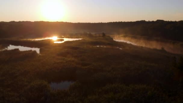 Brouillard Léger Dessus Lac Lever Soleil Matin Brumeux Sur Lac — Video