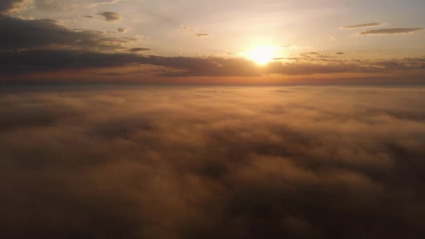 Terbang Atas Awan Indah Matahari Terbit Atau Terbenam Atas Awan — Stok Video