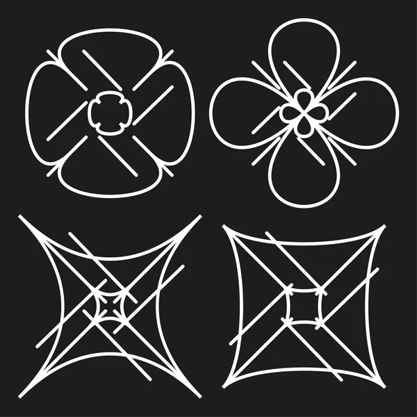 Soyut simge koleksiyonu. Geometrik çizgi sembolleri. Modern figür seti. Vektör yaratıcı illüstrasyon. EPS 10.