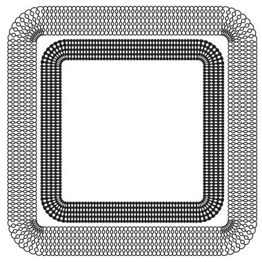 Three dimensional frame. Square spiral border. Geometric vector shape. Abstract line illustration. EPS 10.