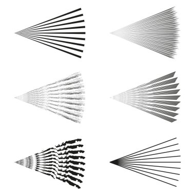 Soyut ışın çizimi. Radyal çizgi deseni. Siyah beyaz grafik. Vektör ışık ışınları. EPS 10.