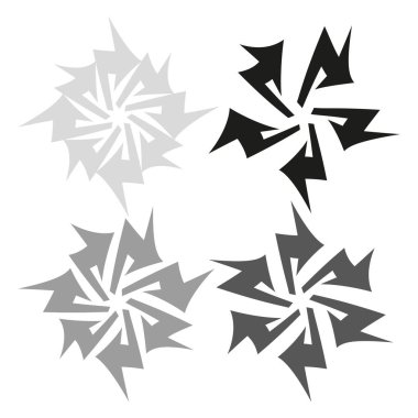 Dairesel oklar oluşuyor. Gri tazeleme sembolleri. Soyut rotasyon tasarımı. Vektör ağ simgeleri. EPS 10.