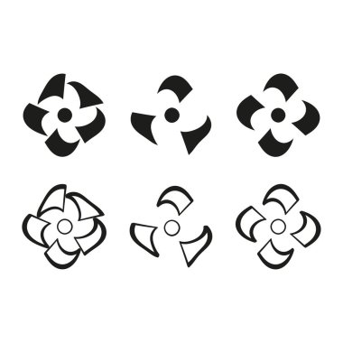 Çiçek ikonu koleksiyonu. Soyut çiçek şekilleri. Basit tasarım. Vektör çiçek elementleri. EPS 10.