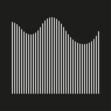 Ses dalgası çubukları. Ses frekansı şeması. Dikey müzik grafiği. Vektör eşitleyici sembolü. EPS 10.