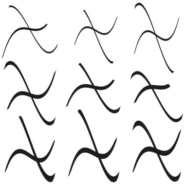 El çizgileri. Dalgalı karalama elementi. Soyut hareket sembolü. Vektör yaratıcı illüstrasyon. EPS 10.