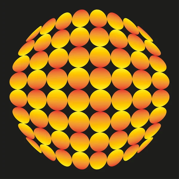 Çoklu küre küresi. Turuncu sarı eğim. Soyut Vektör teknolojisi. Geometrik gezegen şekli. EPS 10.