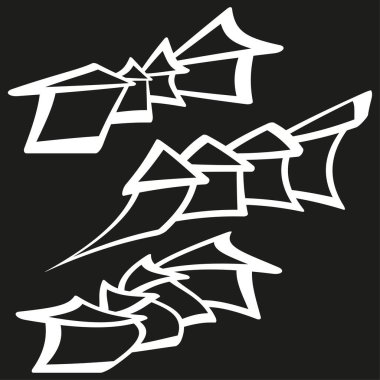 Abstract house arrows. Dynamic upwards motion. Growing symbol Vector. Dark background element. EPS 10.