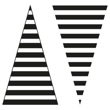 Soyut üçgen elementleri. Çizgili geometrik şekil. Optik bükülme vektörü. Minimum siyah beyaz şekil. EPS 10.