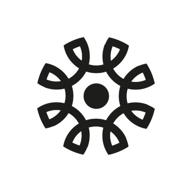 Soyut çiçek ikonu. Geometrik daire elementi. Kelt düğümü taşıyıcısı. Katı çiçek şekli. EPS 10.