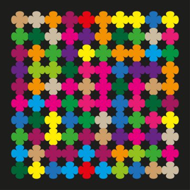 Renkli çapraz desen. Mozaik doku taşıyıcısı. Soyut artı sanat. Geometrik şekil. EPS 10.