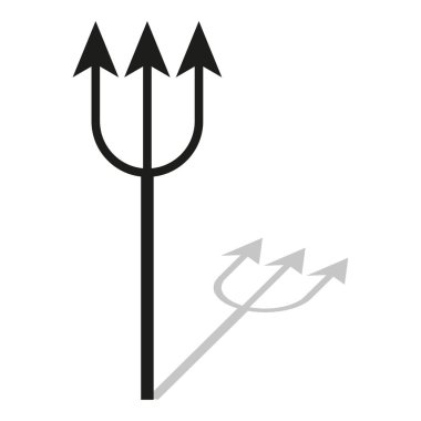 Mızrak simgesi. Üçlü çatal sembolü. Keskin Vektör silahı. Kadim güç işareti. EPS 10.