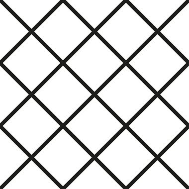Siyah eşkenar dörtgen ızgara. Geometrik vektör ağı. Çapraz çizgi deseni. Basit çit dokusu. EPS 10.