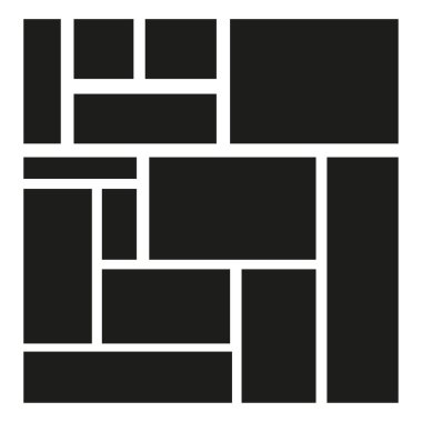 Siyah blok deseni. Soyut dikdörtgen Vektör. Geometrik duvarcılık sanatı. Minimum tuğla tasarımı. EPS 10.