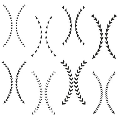 Laurel çelenk ikonu. Yaprak dalı vektörü. Çiçek eğrisi şeklinde. Doğanın sınır sanatı. EPS 10.