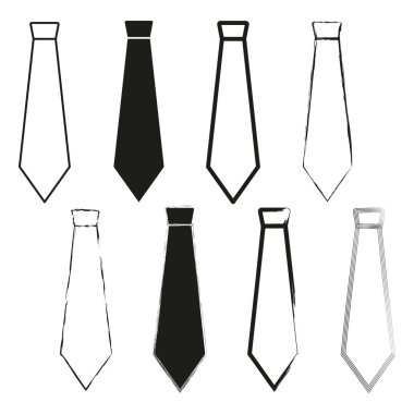 Erkek kravatı hazır. İş elbisesi kısmı. Boyun bezi taşıyıcısı. Moda giyimi ikonu. EPS 10.