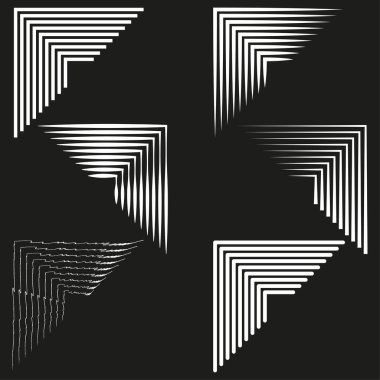 Köşe çizgisi deseni. Geometrik açı vektörü. Soyut çizgili şekil. Karanlık arka plan süsü. EPS 10.