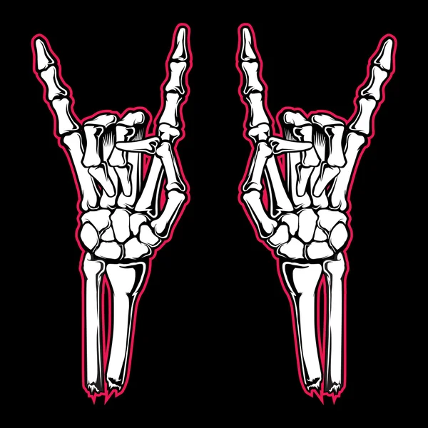 Signo de cuerno. gesto de mano de rock and roll — Vector de stock