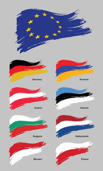 Europaflaggen. Europäische Union — Stockvektor