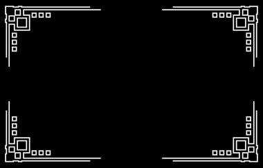 Art deco siyah süs dekoratif çerçeve