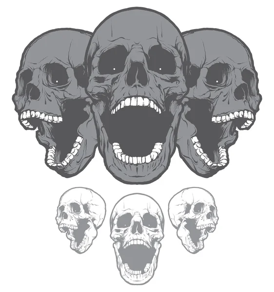 Кричущі черепи ізольовані на білому тлі. Елемент дизайну — стоковий вектор
