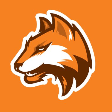 Fox spor logo kafa. Maskot.