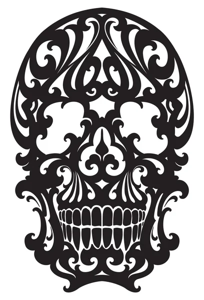 Ilustración del cráneo en estilo art nouveau — Vector de stock