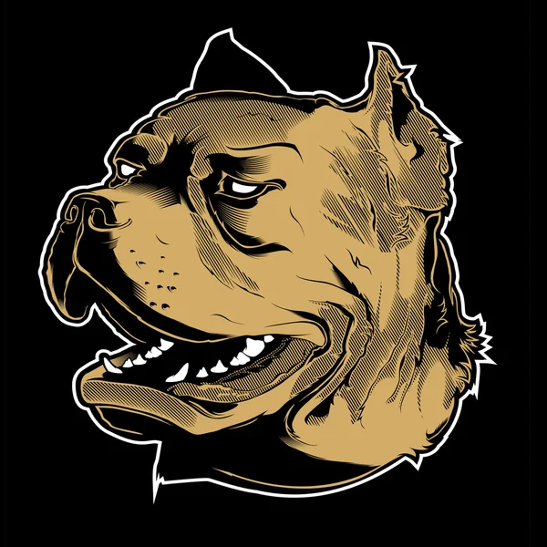 Ilustração do vetor Cabeça de mascote de pitbull irritada —  Vetores de Stock