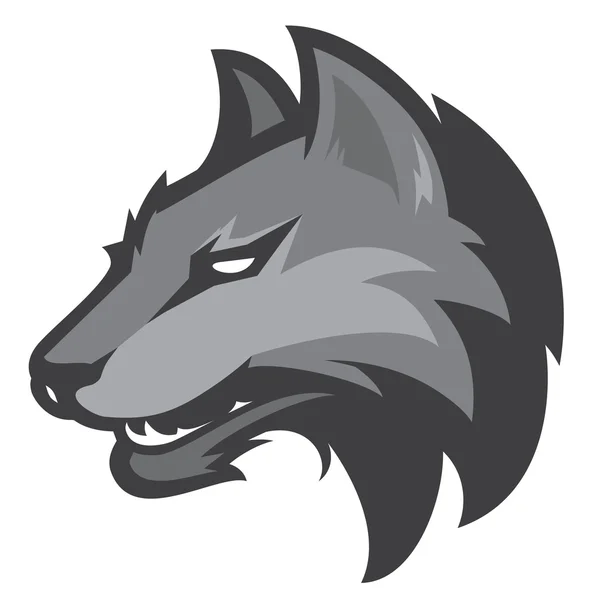 Λύκος λογότυπο αθλητισμού. Έμβλημα. — Διανυσματικό Αρχείο