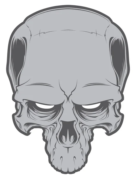 Злий мультяшний череп Decrepit ізольований на білому . — стоковий вектор