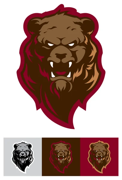 Angry Grizzly Bear Sport Logo Vector Template. — Stock Vector