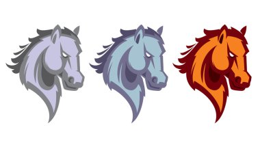 Mustang spor maskotu. At baş logo.