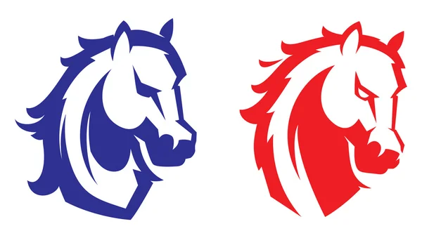 Mascotte sportive Mustang. Logotipo testa di cavallo . — Vettoriale Stock