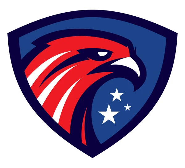Mascota deportiva cabeza de águila moderna. Logotipo de halcón. Emblema del halcón . — Archivo Imágenes Vectoriales