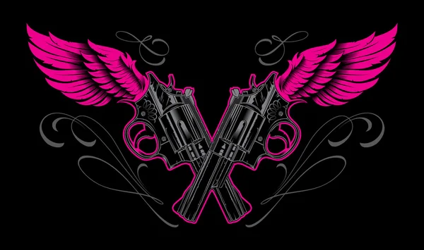 Guns and wings — Stock Vector