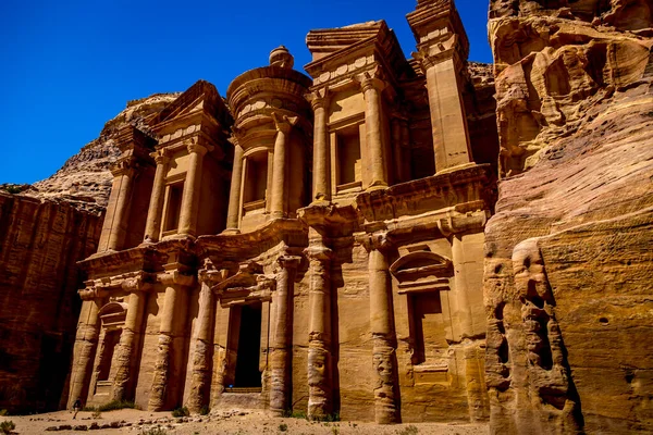 Klostret Petra Jordanien Den Antika Staden Petra Jordanien Visar Klostret — Stockfoto