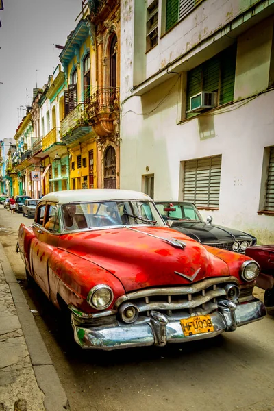 Les Voitures Anciennes Cuba Font Partie Vie Quotidienne Avec Plupart — Photo