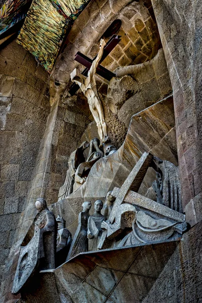 Basílica Sagrada Famlia Barcelona Espanha Fachada Paixão Foi Dedicada Paixão — Fotografia de Stock