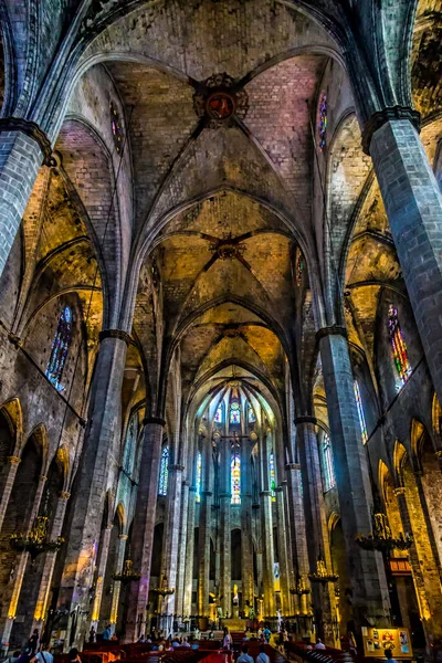 Igreja Santa Maria Del Mar Barcelona Espanha Construído Entre 1329 — Fotografia de Stock