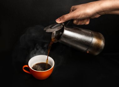 Eller fincana kahve dolduruyor.