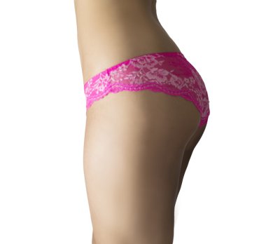 Gül külot giyen ince kadın