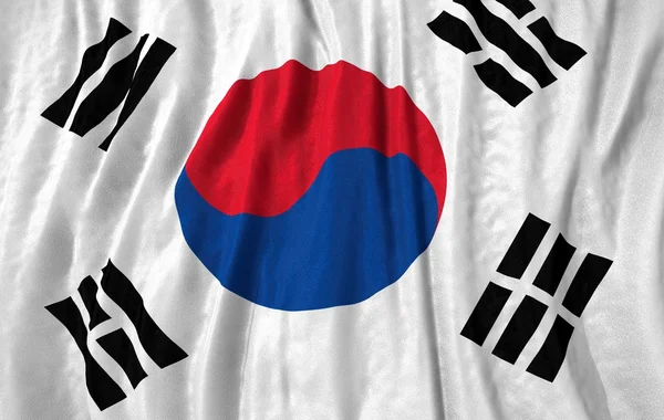 Corrugated south korean flag — стокове фото