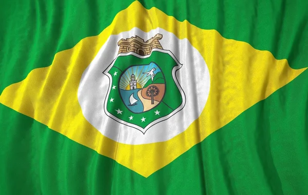 Drapeau de ceara d'état brésilien ondulé — Photo