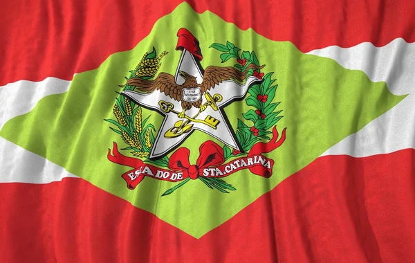 Bandeira ondulada do estado brasileiro de santa catarina — Fotografia de Stock