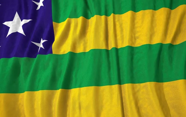 Corrugated brazilian state goias flag — Stock Photo, Image