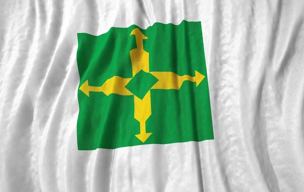 Bandeira ondulada do estado brasileiro de brasília — Fotografia de Stock